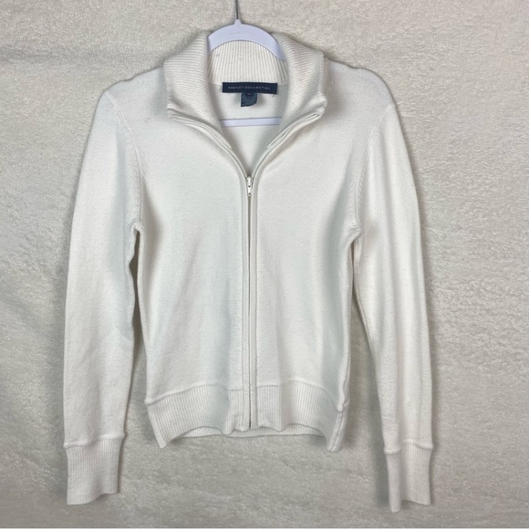 French Connection‎ Women's Hick Neck Zip Sweater Beige Size Medium Soft - Picture 1 of 9